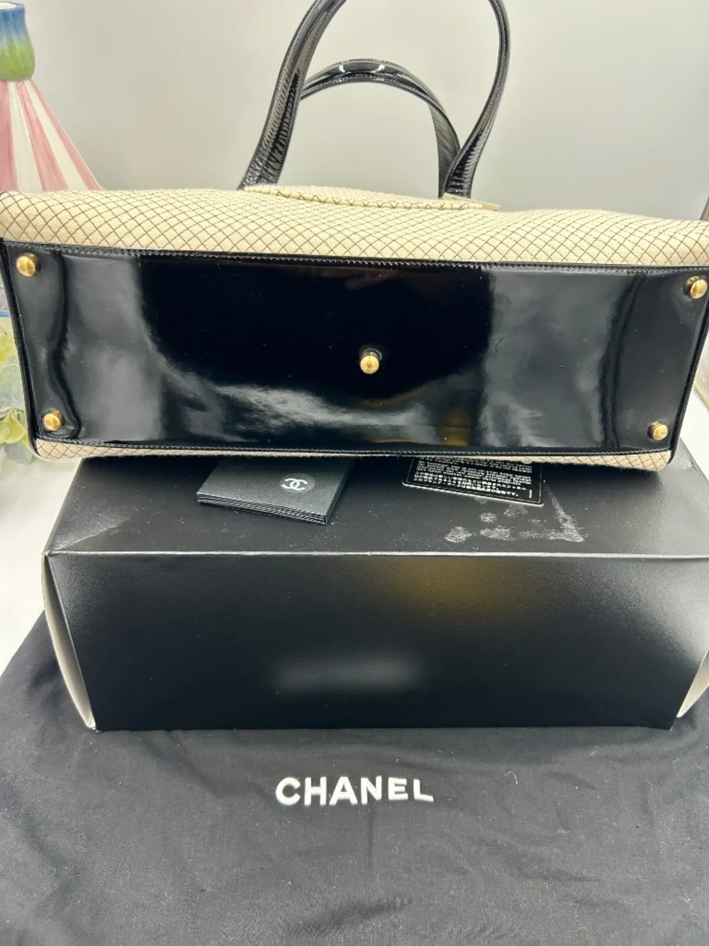 Women’s Chanel Quilted CC Bowling Bag  Vintage Karl Lagerfeld Collection.